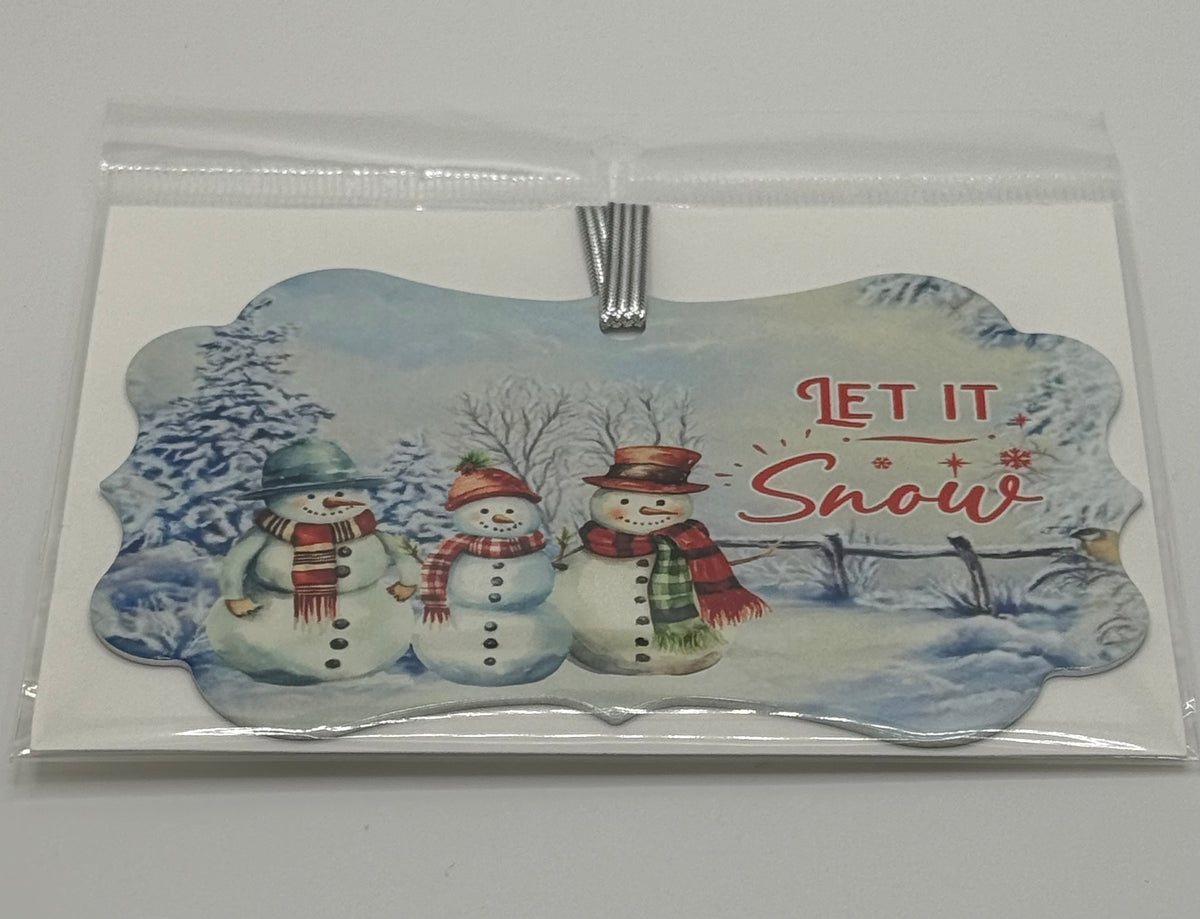 Snowmen “Let It Snow”-Metal Benelux Ornament