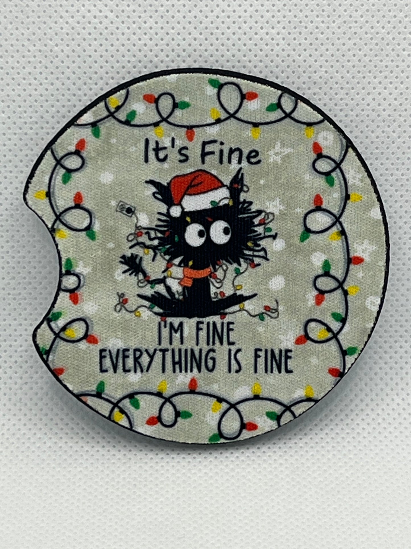 It’s Fine Kitty (Christmas) Car Coaster