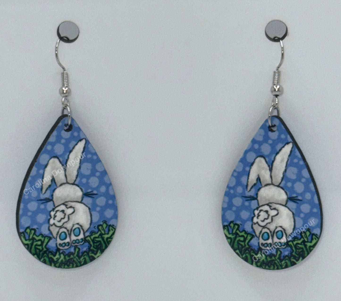 Spring Bunny (Blue)-Ear Rings
