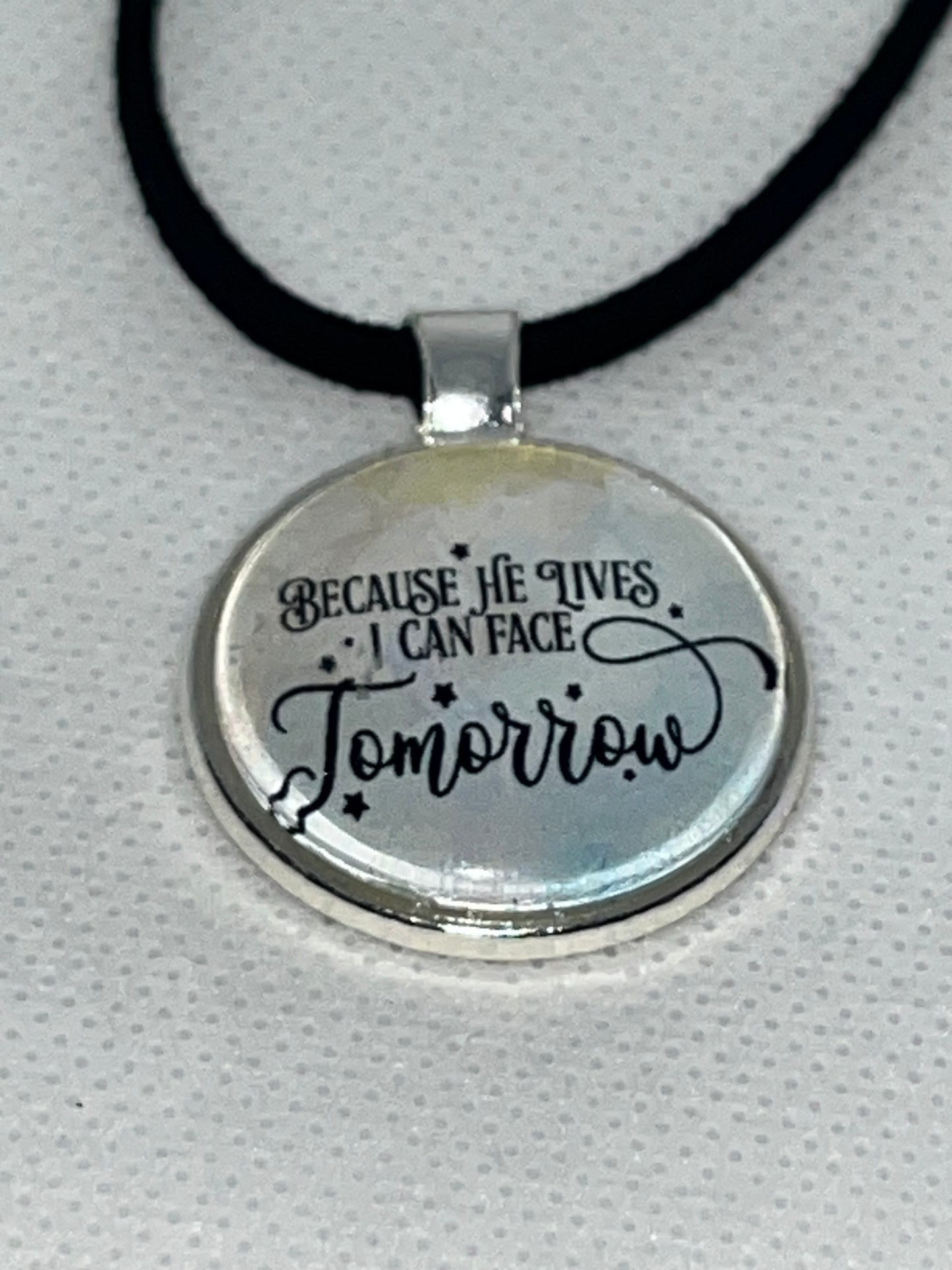Because He Lives-Corded Charm Necklace