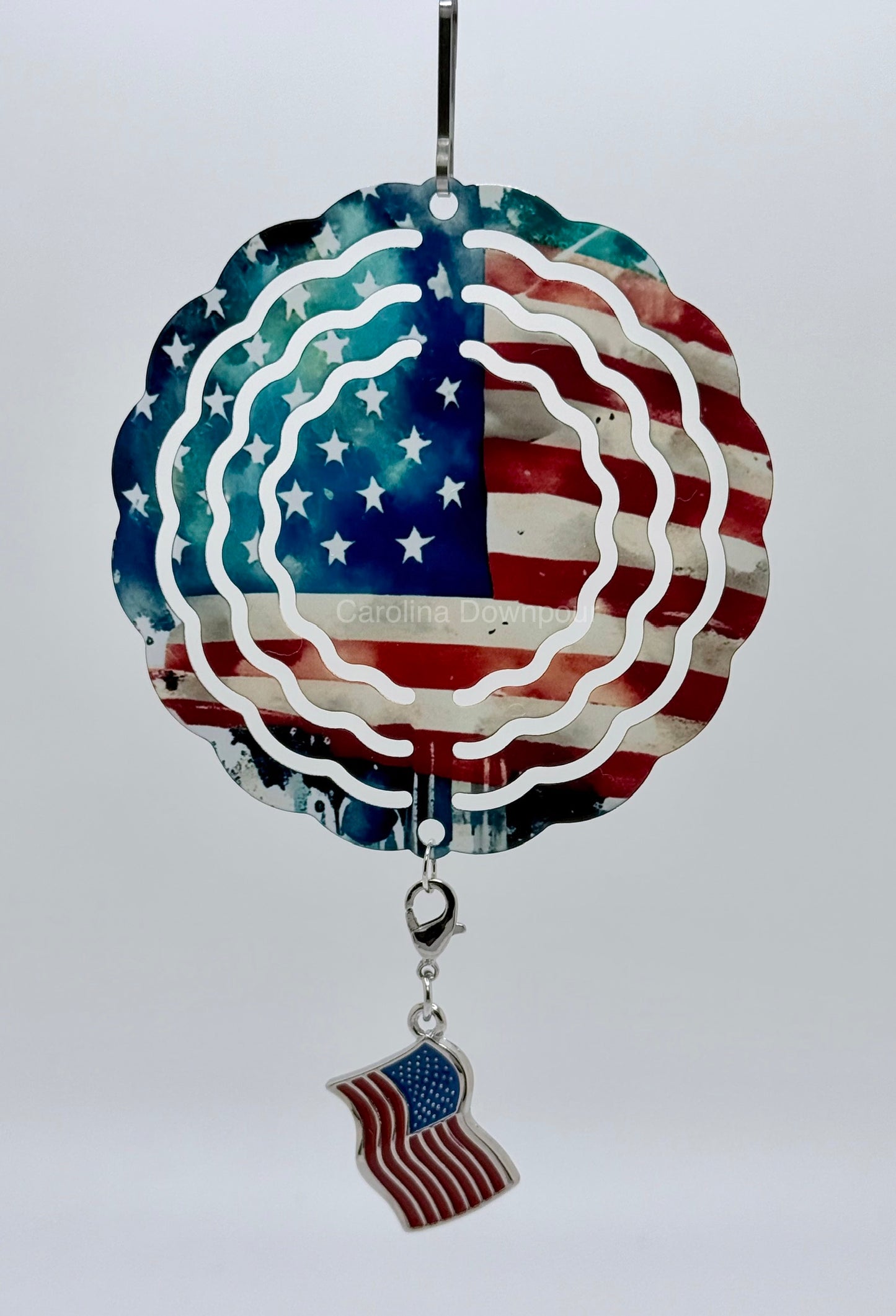 U.S. Flag Mini-Windspinner W/charm