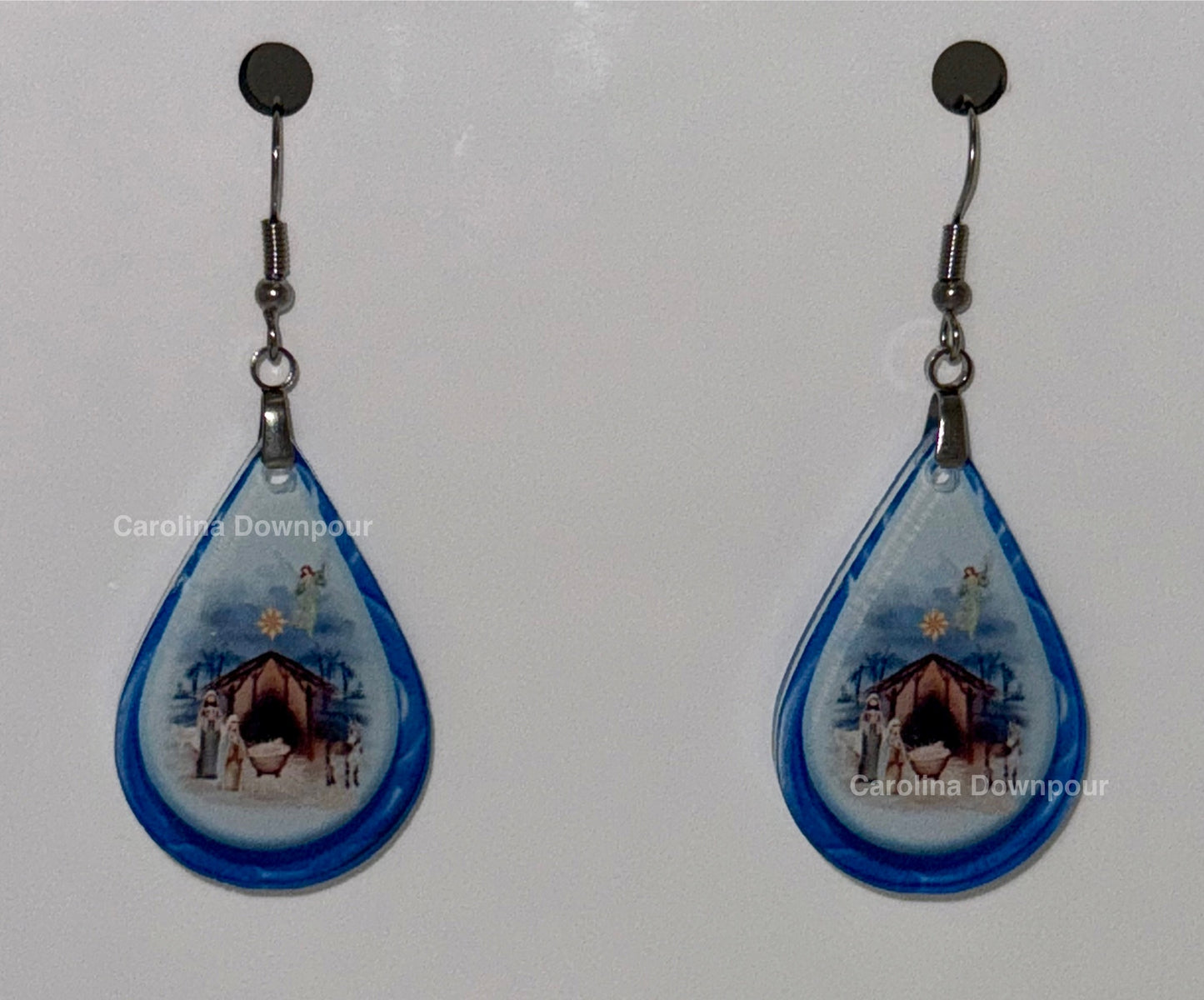 Vintage Nativity Scene-Acrylic Ear Rings