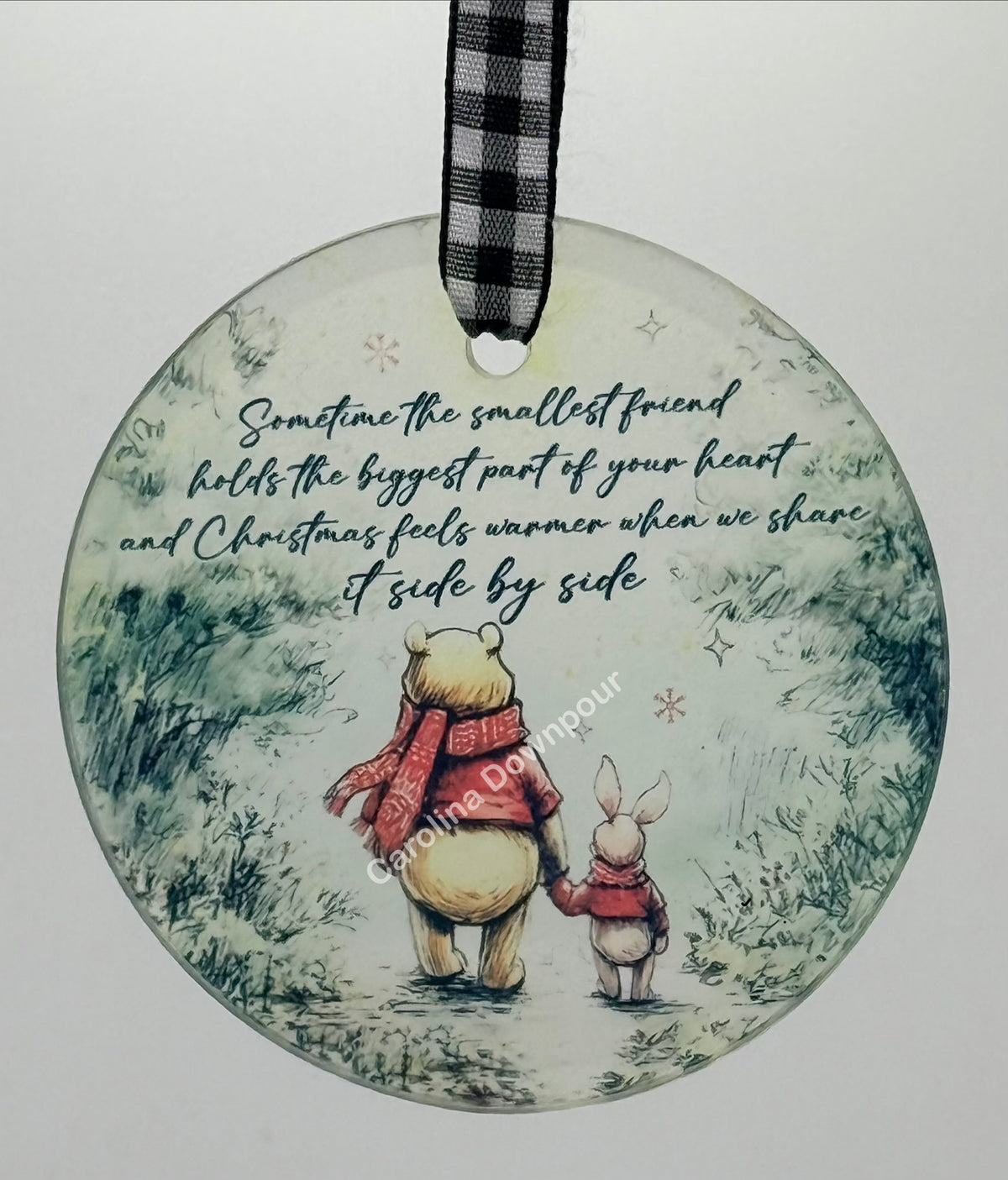 Honey Bear (Friendship)-Frosted Glass Round Ornament