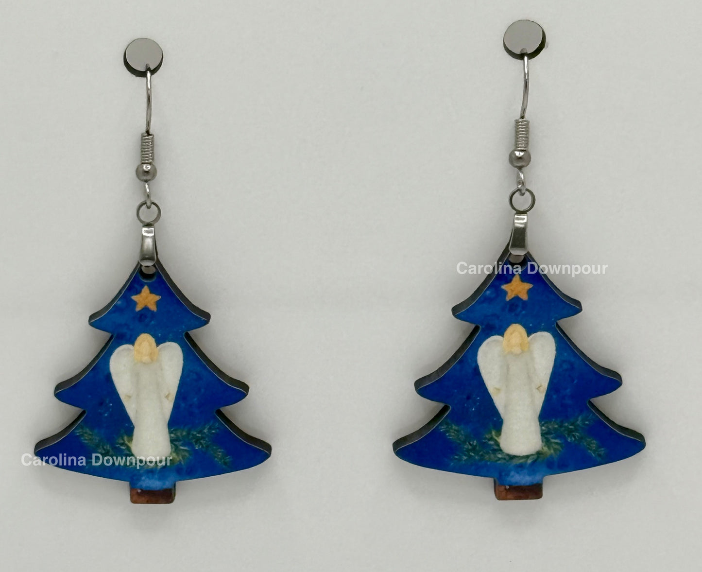 Christmas Tree Angel-Ear Rings