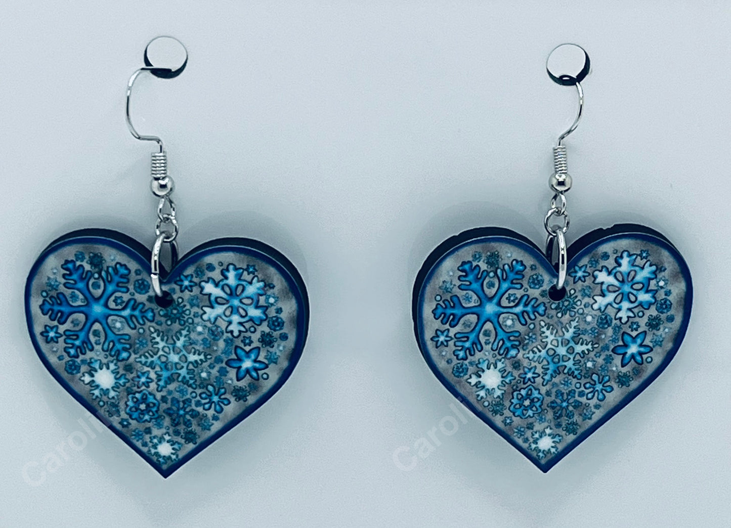 Snowflake Hearts (2)-Ear Rings