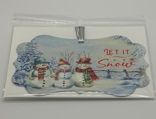 Snowmen “Let It Snow”-Metal Benelux Ornament