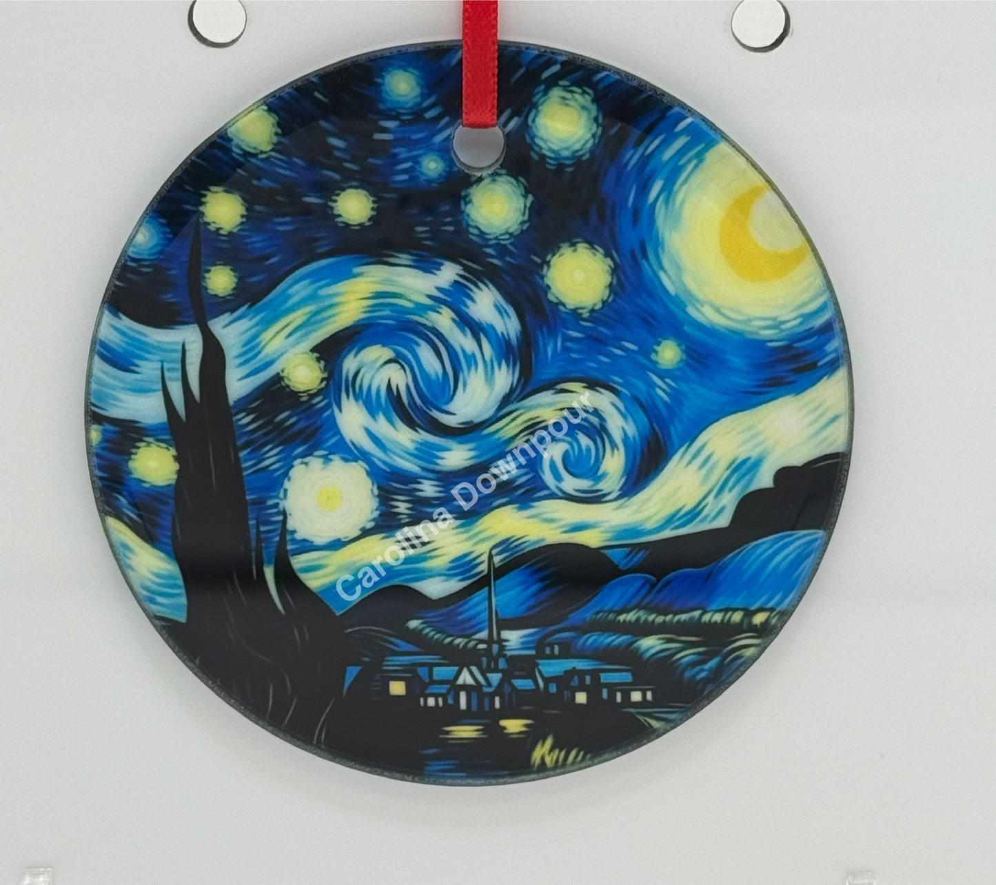 A Starry Night-Glass Round Ornament