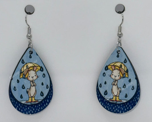 April Showers Bunny-Ear Rings