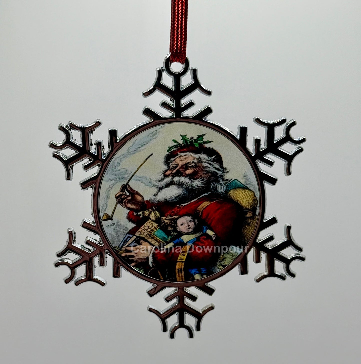 Vintage Santa-Snowflake Ornament
