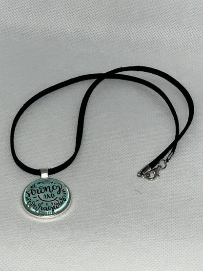 Be Strong & Courageous-Corded Charm Necklace