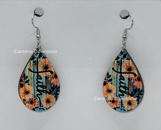 Faith-Teardrop Ear Rings