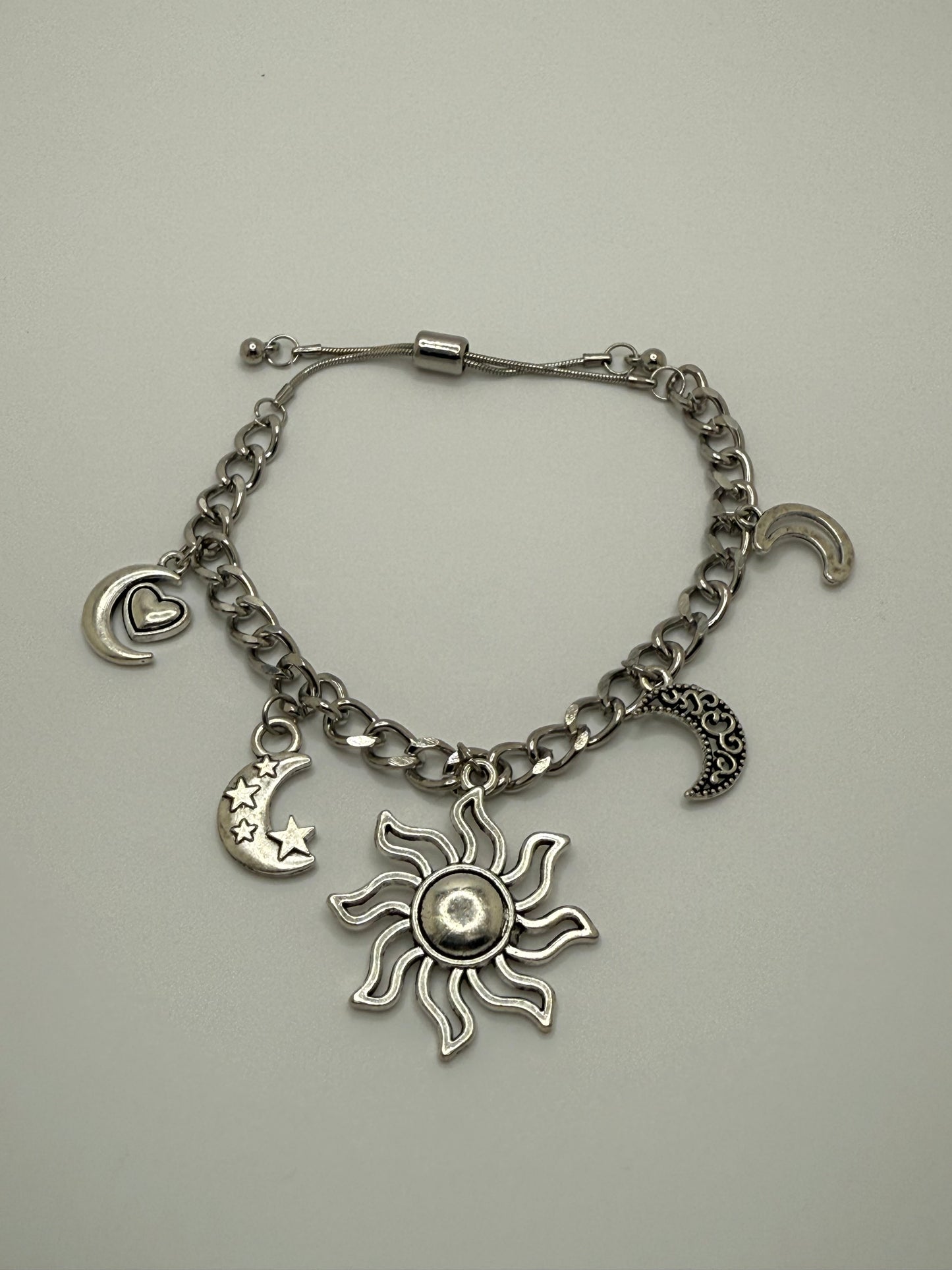 Charm Slider Bracelet-Sun/Moon