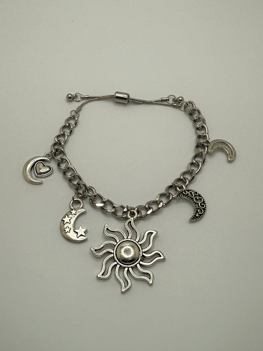 Charm Slider Bracelet-Sun/Moon