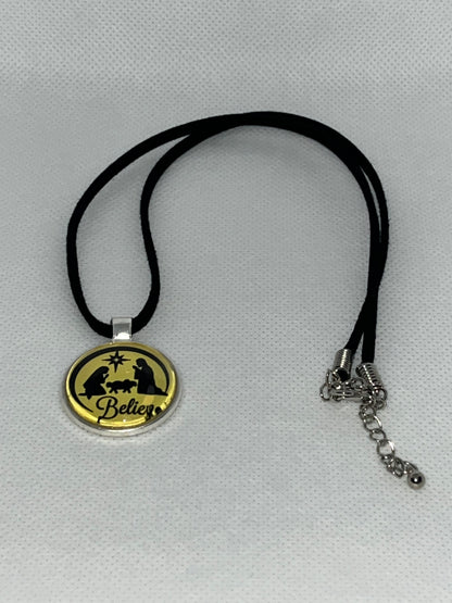 Believe-Corded Charm Necklace