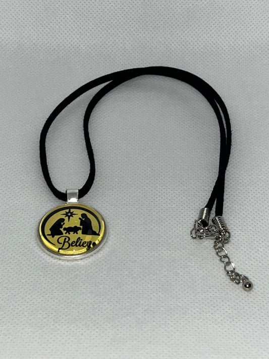 Believe-Corded Charm Necklace