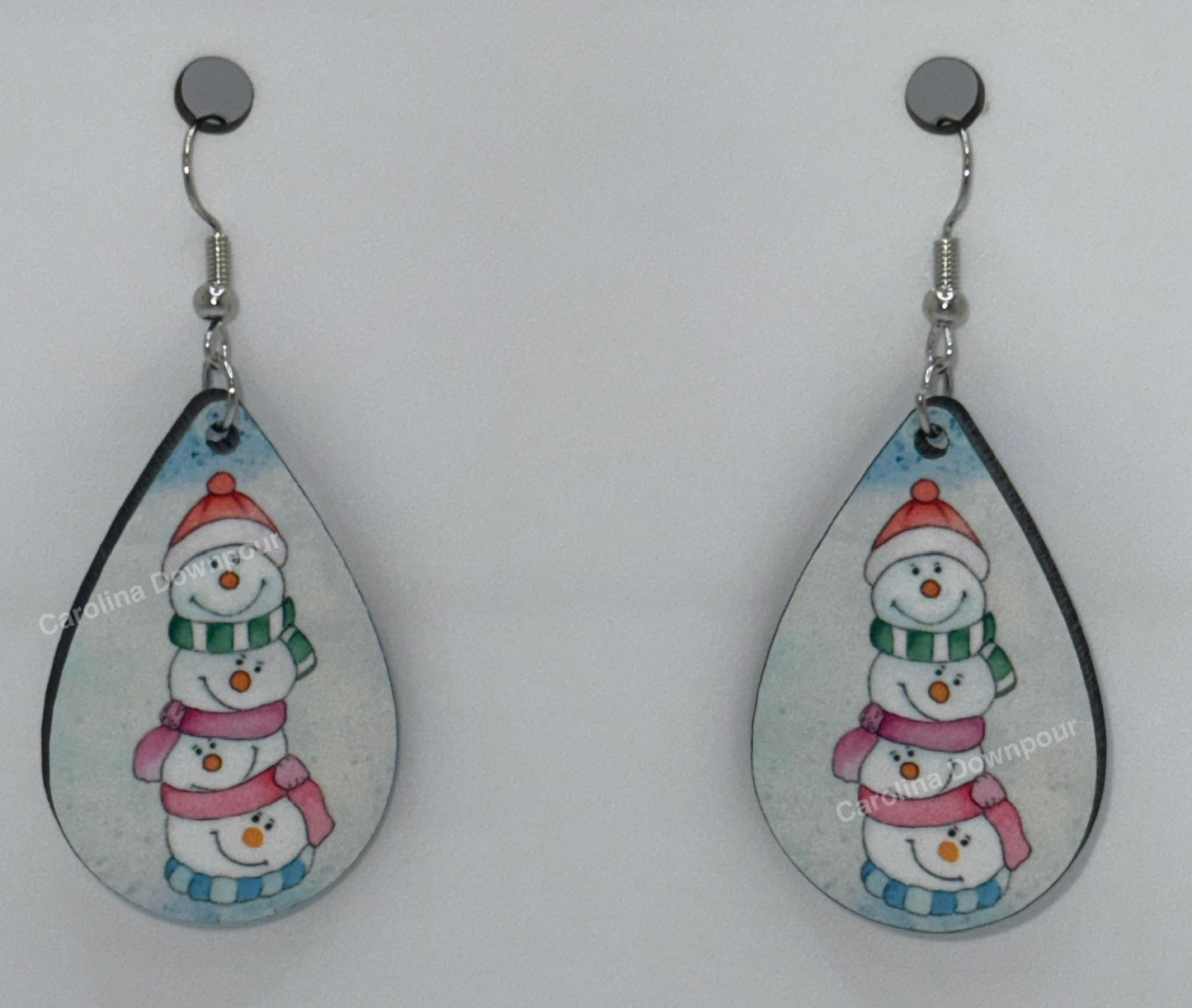 Snowman Totem Pole-Ear Rings