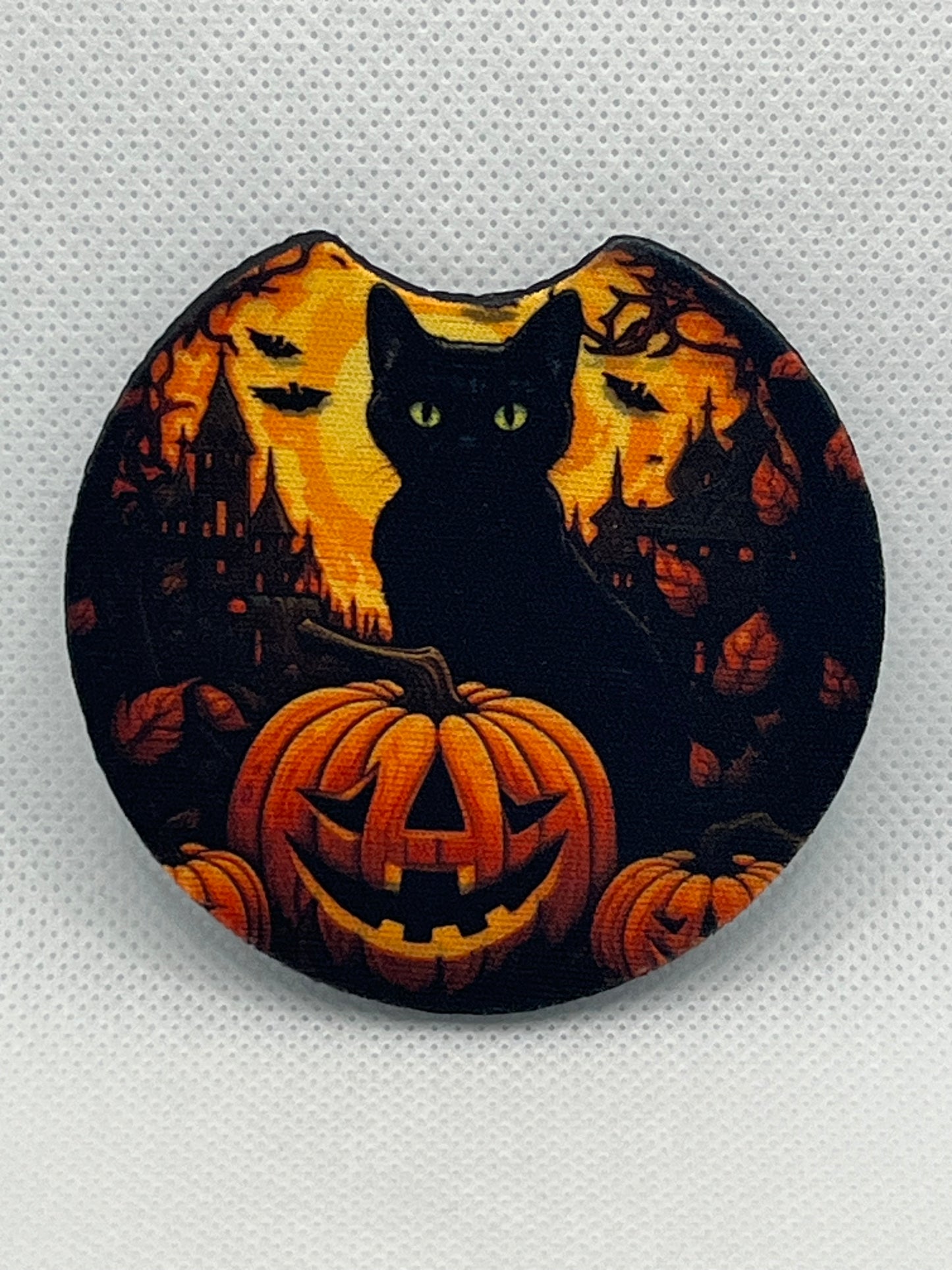 Pumpkin Kitty-Car Coaster