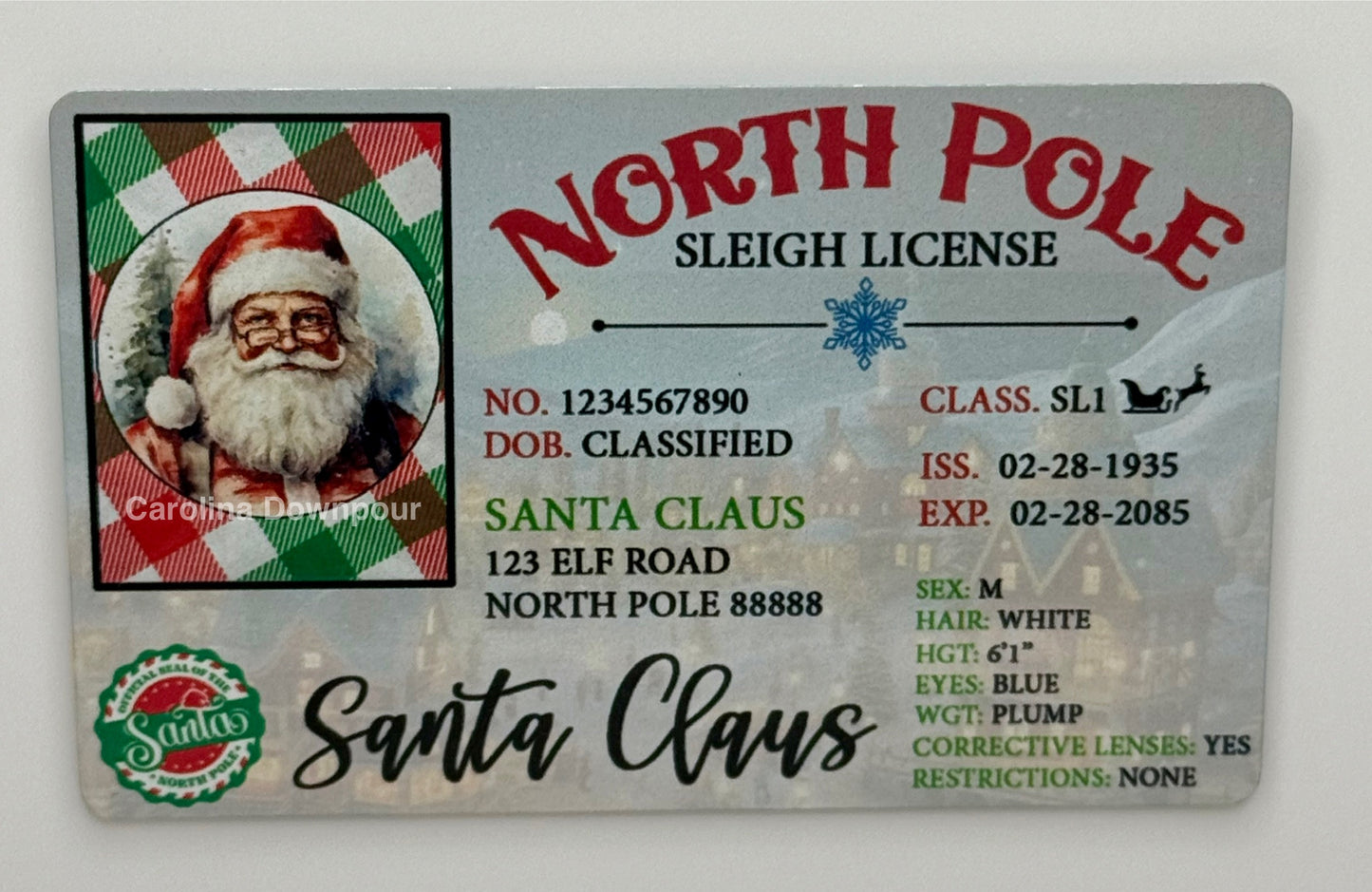 Santa’s Sleigh License-Novelty Keepsake