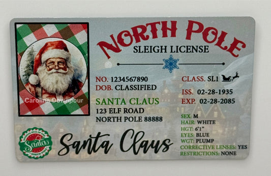 Santa’s Sleigh License-Novelty Keepsake