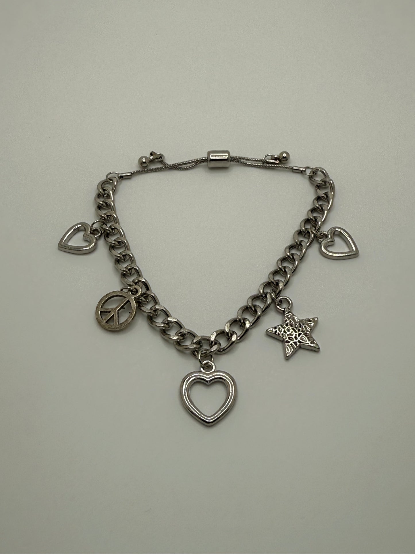 Charm Slider Bracelet-Hearts