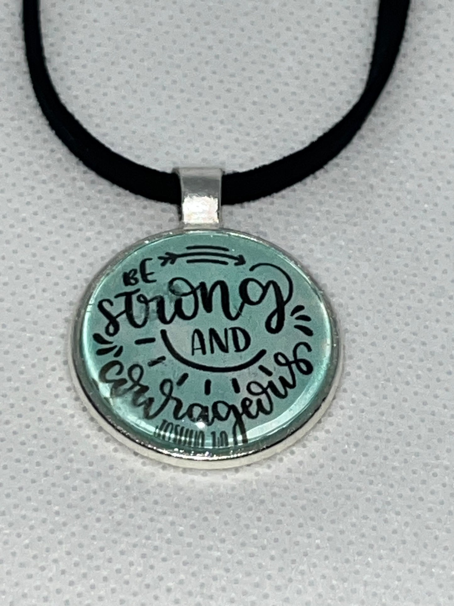 Be Strong & Courageous-Corded Charm Necklace