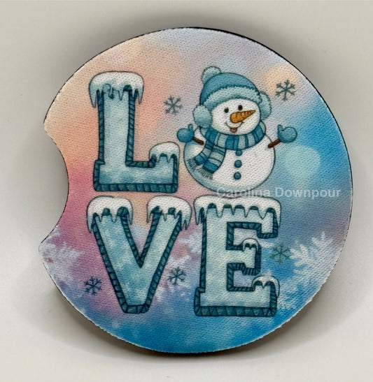 Love (Snowman)-Car Coaster