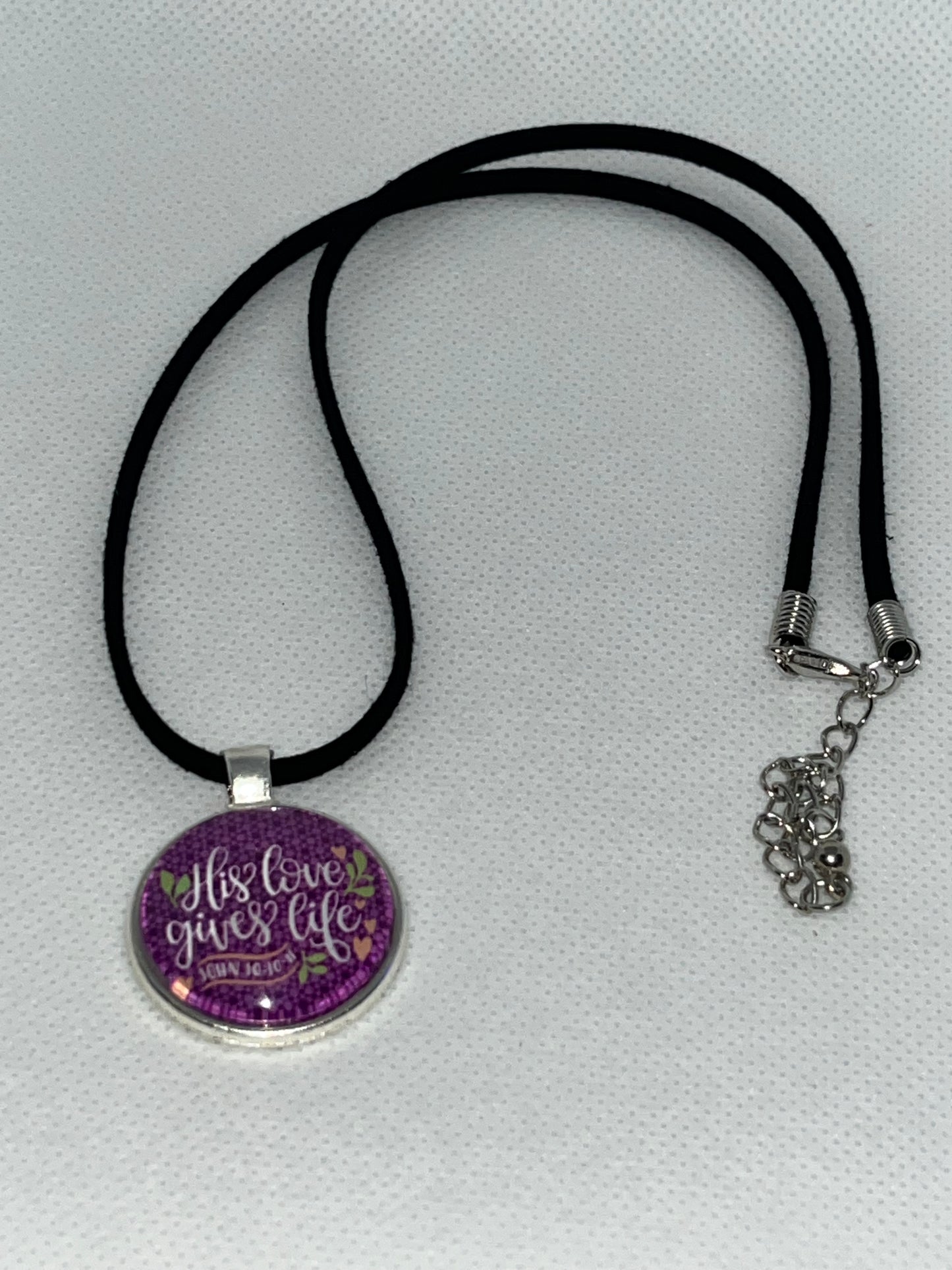 His love gives life-Corded Charm Necklace