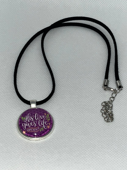 His love gives life-Corded Charm Necklace