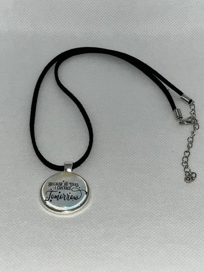 Because He Lives-Corded Charm Necklace
