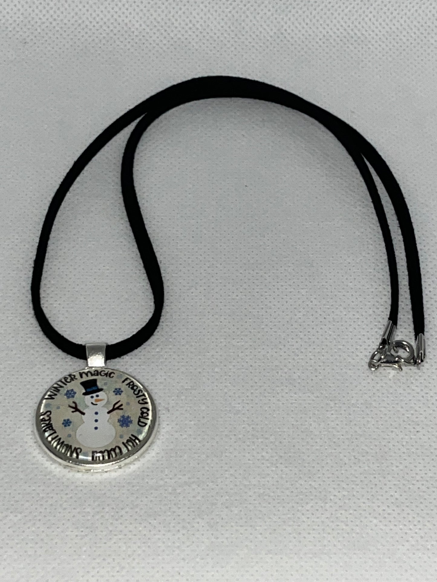 Winter Magic Snowman-Corded Charm Necklace