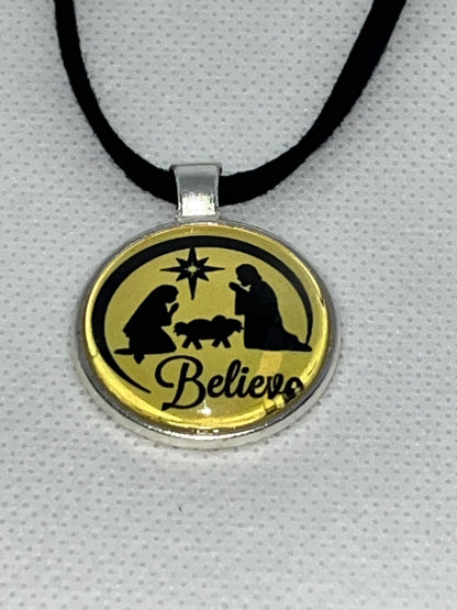 Believe-Corded Charm Necklace