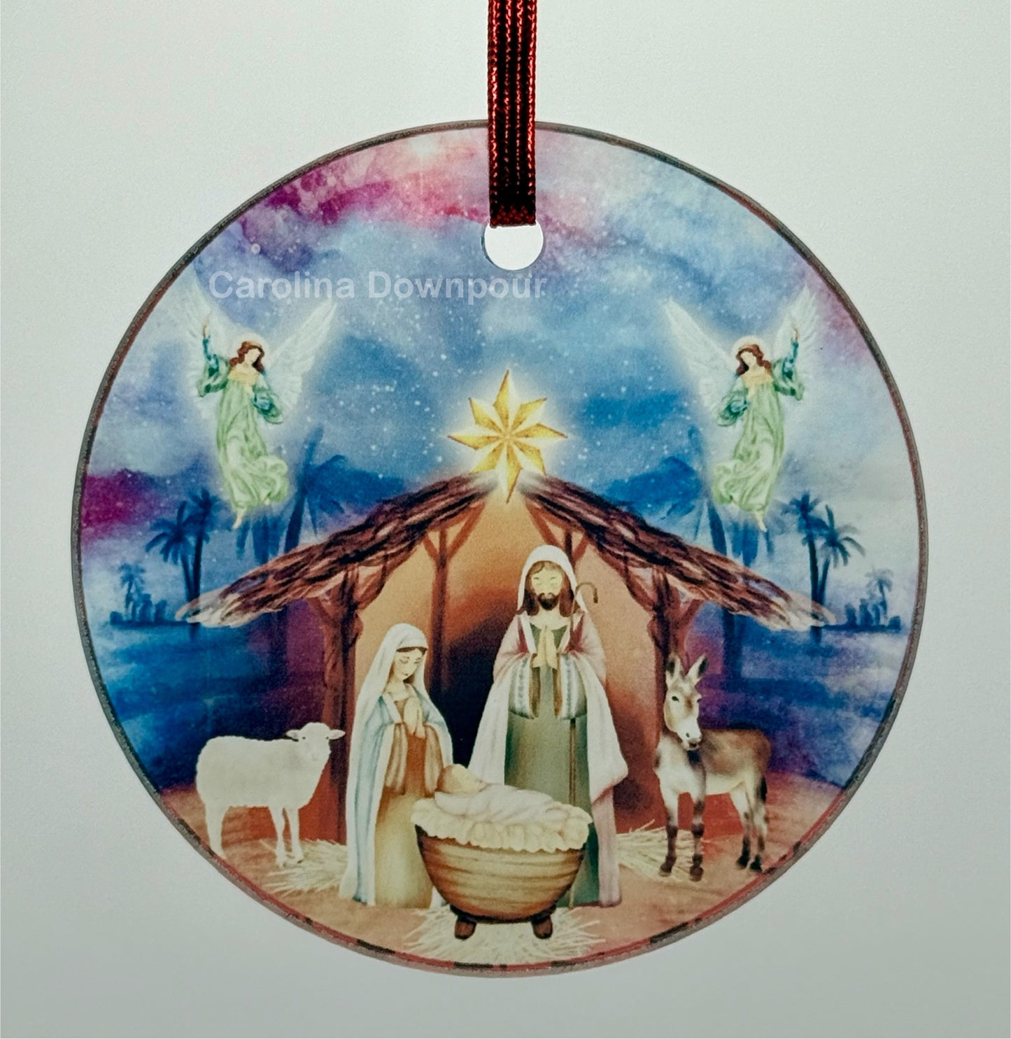 Oh Holy Night-Glass Round Ornament