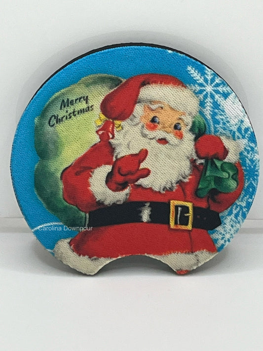 Vintage Animated Santa-Car Coaster