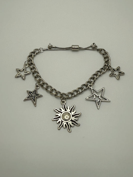 Charm Slider Bracelet-Sun/Stars
