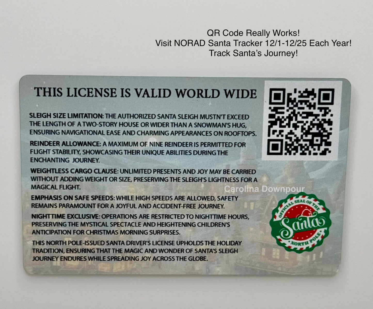 Santa’s Sleigh License-Novelty Keepsake