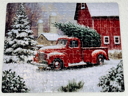 Truck w/Christmas Tree-Puzzle