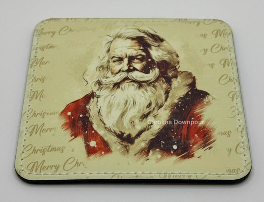 Santa (2025)-Square Faux Leather Coaster