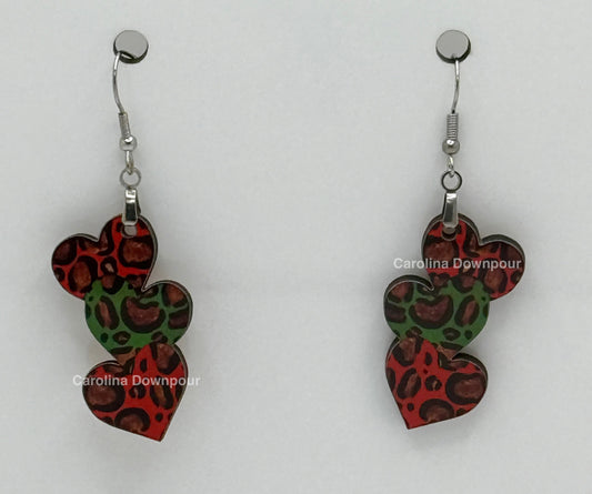 Holiday Drop Hearts-Ear Rings