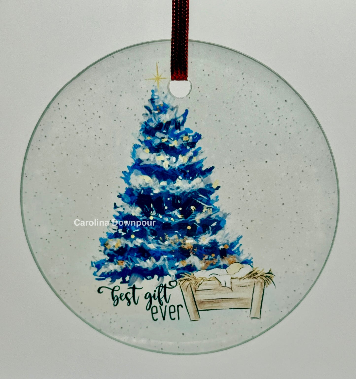 Best Gift Ever-Glass Round Ornament