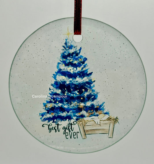 Best Gift Ever-Glass Round Ornament