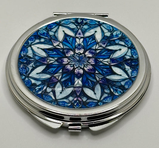 Stained Glass Snowflake-Compact Mirror (Round)