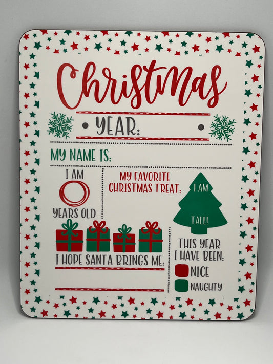 My Christmas Profile-Dry Erase Board