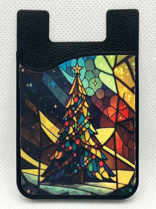 Stained Glass Christmas Tree #2-Smartphone Card Wallet