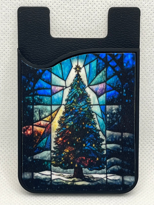 Stained Glass Christmas Tree-Smartphone Card Wallet