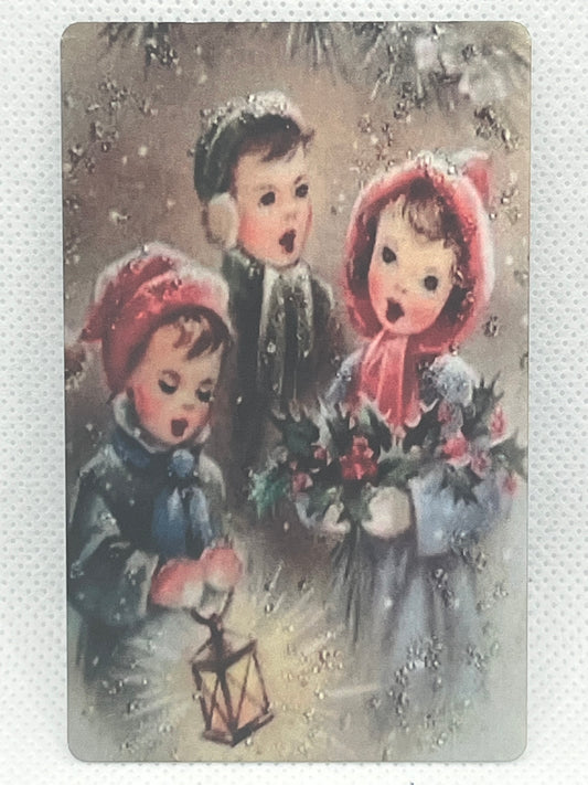 Vintage Christmas Children Singing-Holiday Magnet