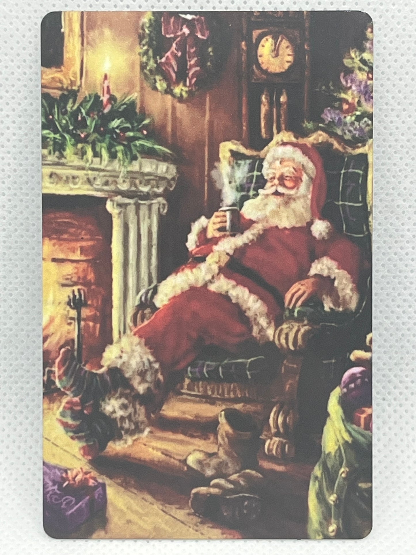 Vintage Santa Drinking Cocoa-Holiday Magnet