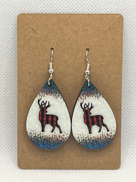 Plaid Deer-Ear Rings