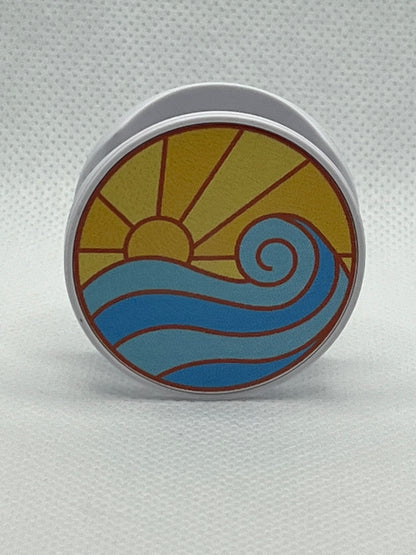 Sun and Waves-Cell Phone Pop-Grip (White)