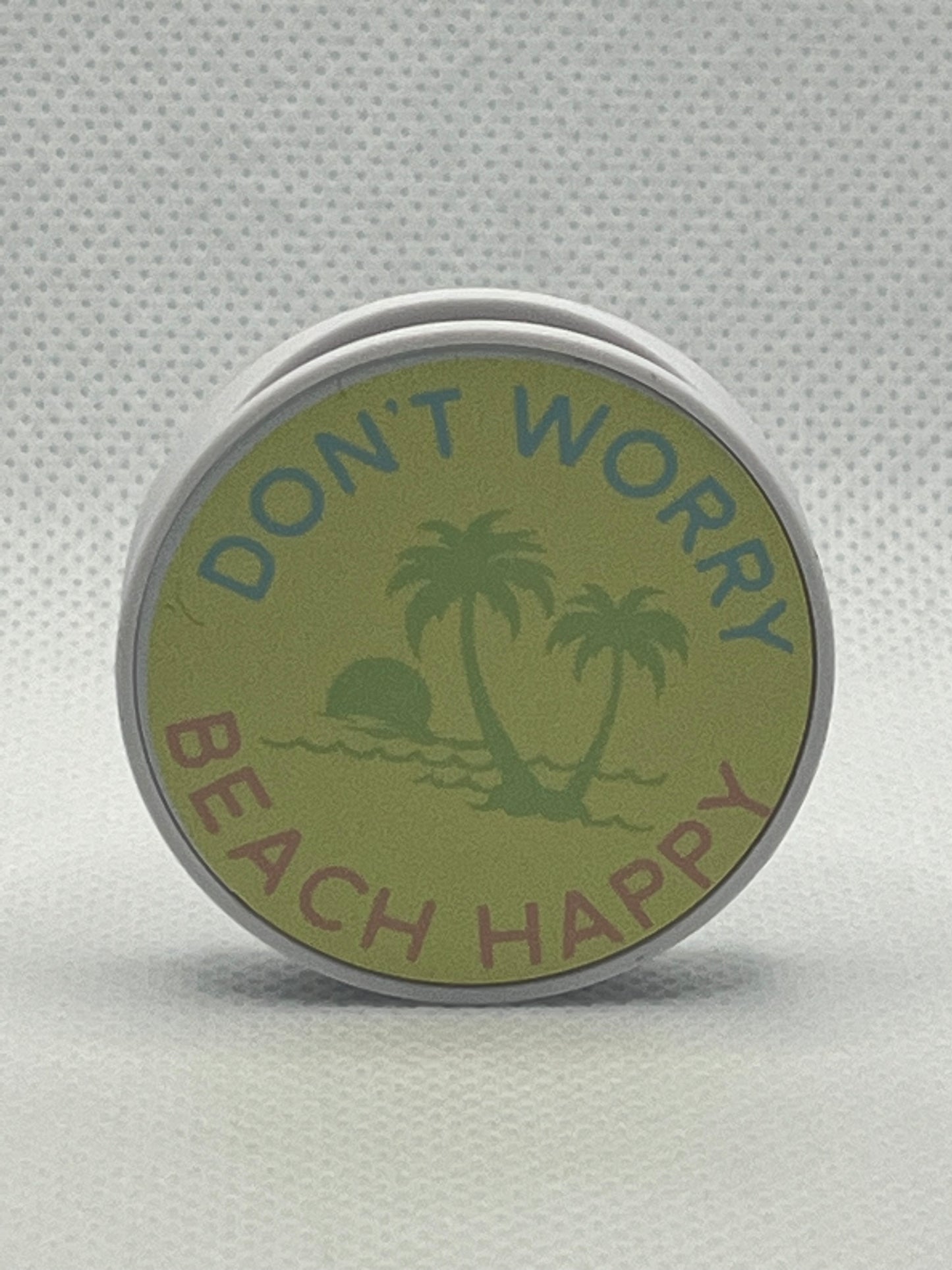 Don’t Worry, Beach Happy-Cell Phone Pop-Grip (White)