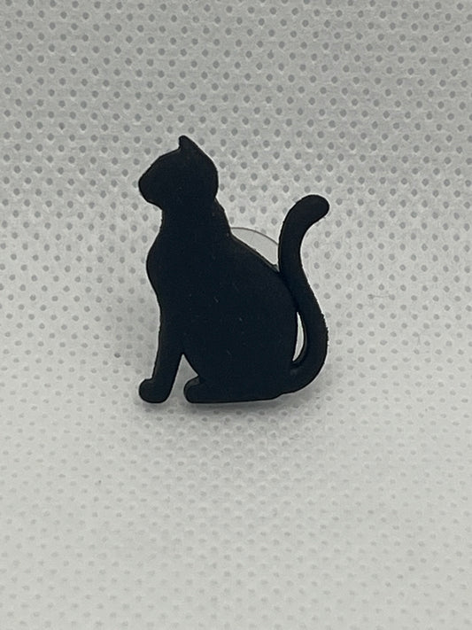 Shoe Charm-Cat (Black/Sitting)